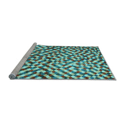 Sideview of Machine Washable Abstract Light Blue Contemporary Rug, wshcon1505lblu
