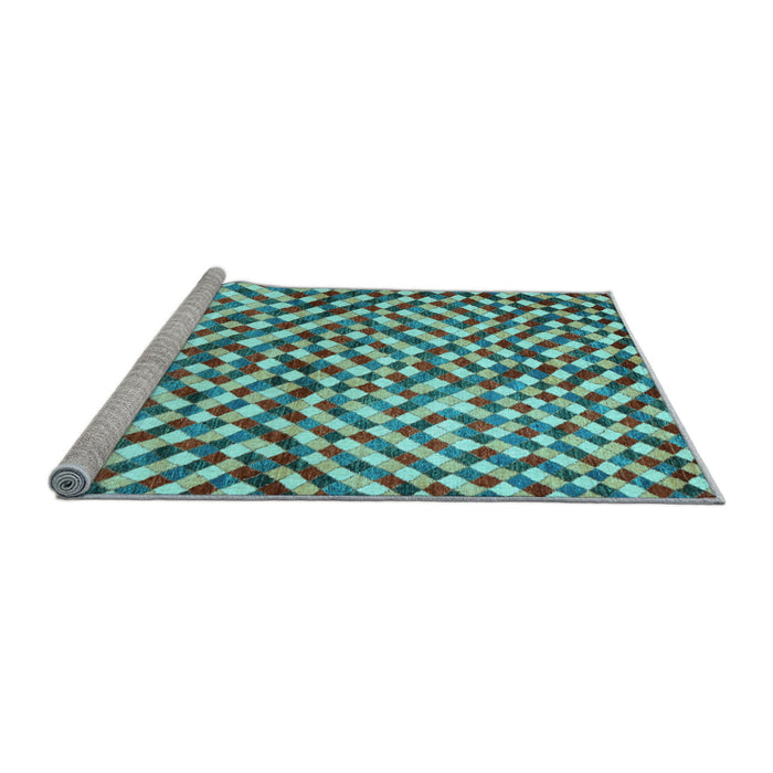 Sideview of Machine Washable Abstract Light Blue Contemporary Rug, wshcon1505lblu