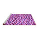 Sideview of Machine Washable Abstract Purple Contemporary Area Rugs, wshcon1505pur