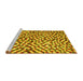 Sideview of Machine Washable Abstract Yellow Contemporary Rug, wshcon1505yw