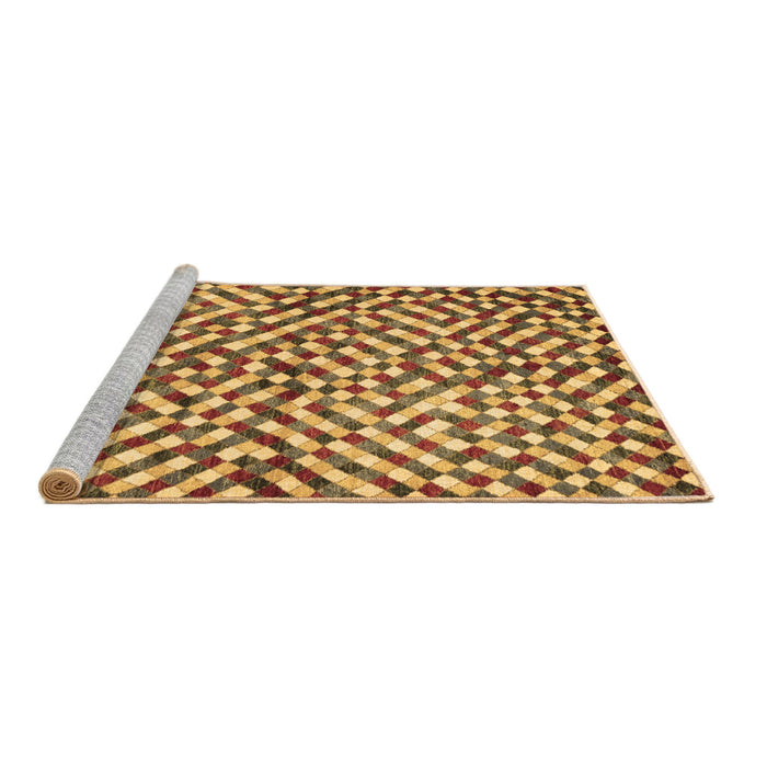 Sideview of Machine Washable Abstract Brown Contemporary Rug, wshcon1505brn
