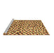 Sideview of Machine Washable Abstract Brown Contemporary Rug, wshcon1505brn