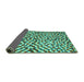 Sideview of Abstract Turquoise Contemporary Rug, con1505turq