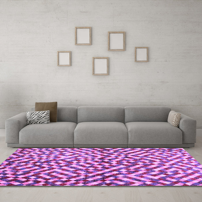 Machine Washable Abstract Purple Contemporary Area Rugs in a Living Room, wshcon1505pur