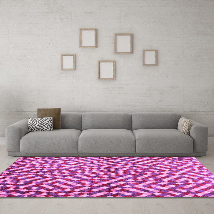 Machine Washable Abstract Pink Contemporary Rug in a Living Room, wshcon1505pnk