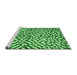 Sideview of Machine Washable Abstract Emerald Green Contemporary Area Rugs, wshcon1505emgrn