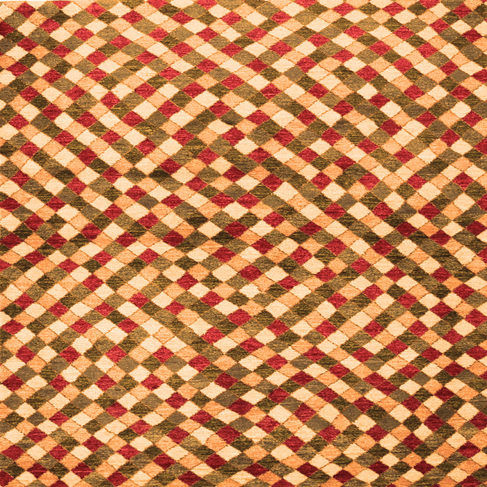 Round Machine Washable Abstract Orange Contemporary Area Rugs, wshcon1505org