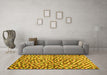 Machine Washable Abstract Yellow Contemporary Rug in a Living Room, wshcon1505yw