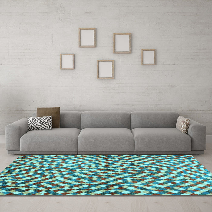 Machine Washable Abstract Light Blue Contemporary Rug in a Living Room, wshcon1505lblu