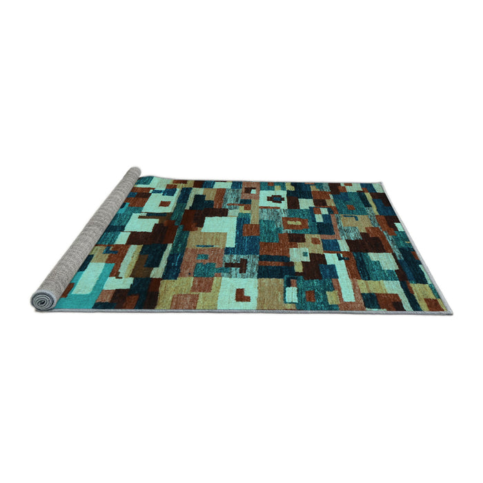 Sideview of Machine Washable Abstract Light Blue Contemporary Rug, wshcon1506lblu