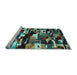 Sideview of Machine Washable Abstract Light Blue Contemporary Rug, wshcon1506lblu