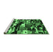 Sideview of Machine Washable Abstract Emerald Green Contemporary Area Rugs, wshcon1506emgrn