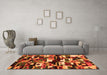 Machine Washable Abstract Orange Contemporary Area Rugs in a Living Room, wshcon1506org