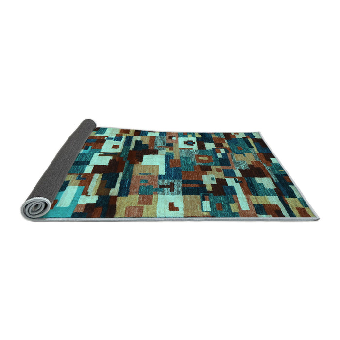Sideview of Abstract Light Blue Contemporary Rug, con1506lblu