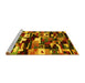 Sideview of Machine Washable Abstract Yellow Contemporary Rug, wshcon1506yw