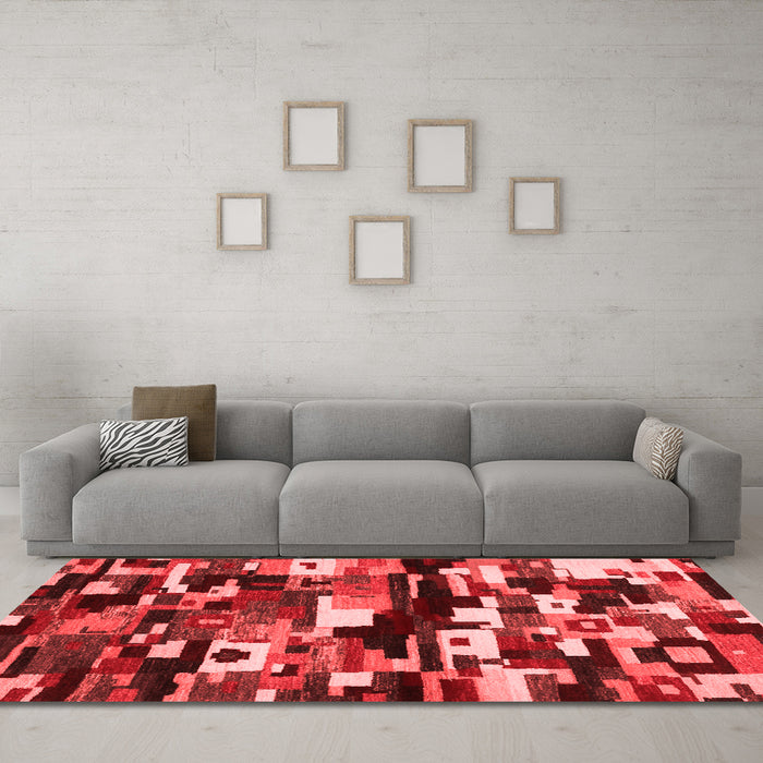 Contemporary Red Washable Rugs