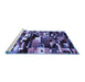 Sideview of Machine Washable Abstract Blue Contemporary Rug, wshcon1506blu