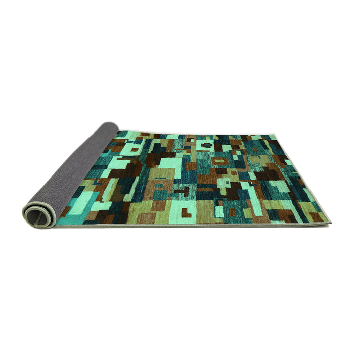 Sideview of Abstract Turquoise Contemporary Rug, con1506turq