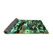 Sideview of Abstract Turquoise Contemporary Rug, con1506turq