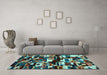 Machine Washable Abstract Light Blue Contemporary Rug in a Living Room, wshcon1506lblu