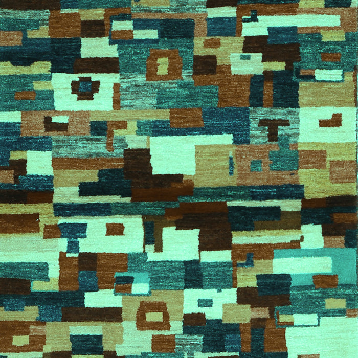 Abstract Turquoise Contemporary Rug, con1506turq
