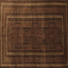 Square Abstract Brown Contemporary Rug, con1507brn