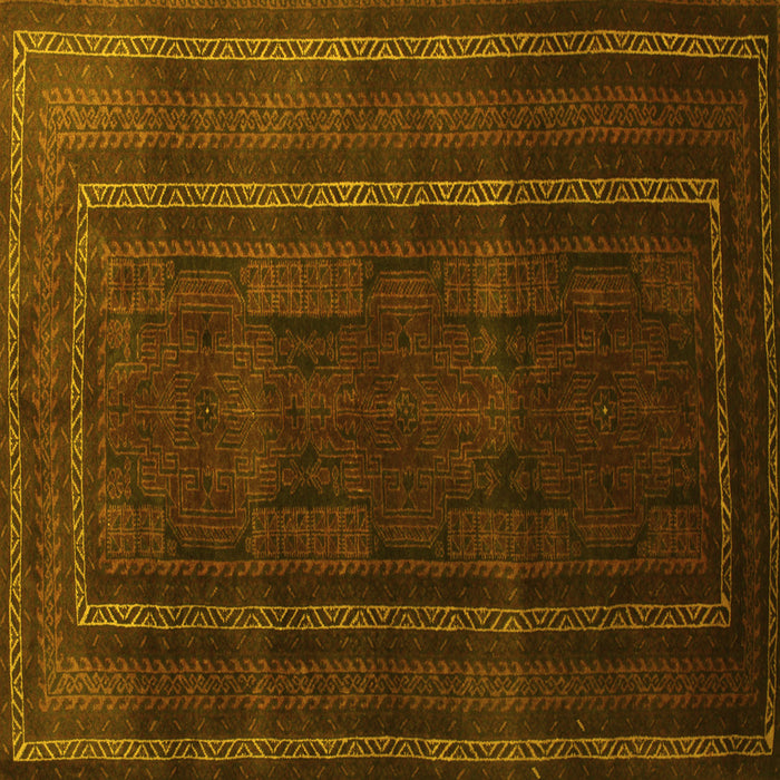 Square Abstract Yellow Contemporary Rug, con1507yw