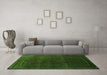 Machine Washable Abstract Green Contemporary Area Rugs in a Living Room,, wshcon1507grn