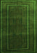 Serging Thickness of Machine Washable Abstract Green Contemporary Area Rugs, wshcon1507grn