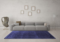 Machine Washable Abstract Blue Contemporary Rug, wshcon1507blu