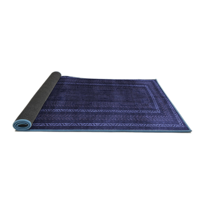 Sideview of Abstract Blue Contemporary Rug, con1507blu