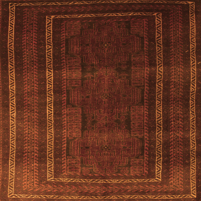 Round Machine Washable Abstract Orange Contemporary Area Rugs, wshcon1507org