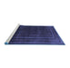 Sideview of Machine Washable Abstract Blue Contemporary Rug, wshcon1507blu