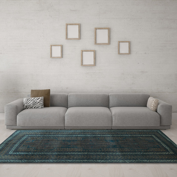 Machine Washable Abstract Light Blue Contemporary Rug in a Living Room, wshcon1507lblu