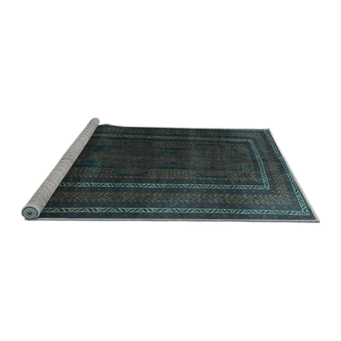 Sideview of Machine Washable Abstract Light Blue Contemporary Rug, wshcon1507lblu