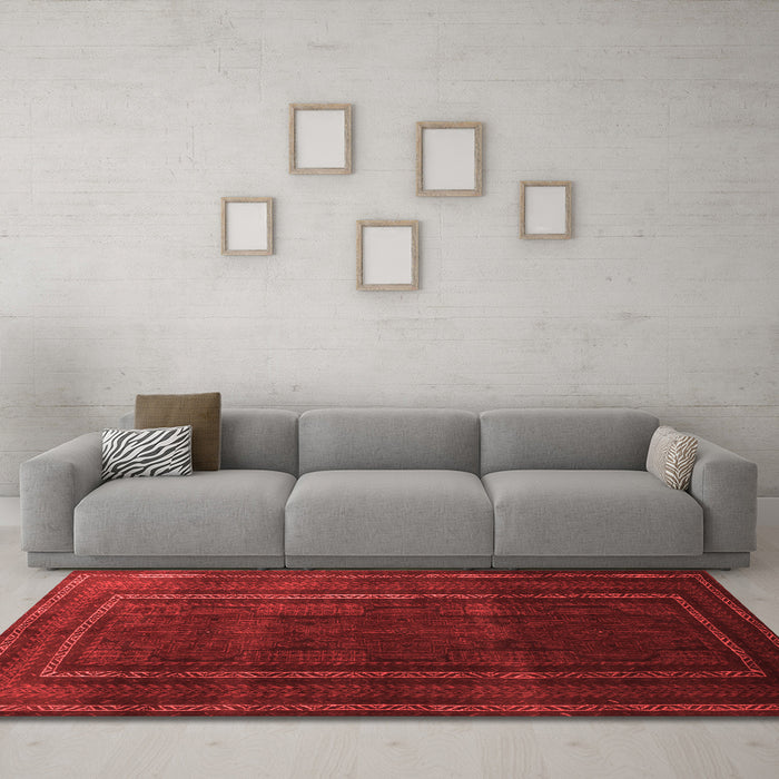 Contemporary Red Washable Rugs