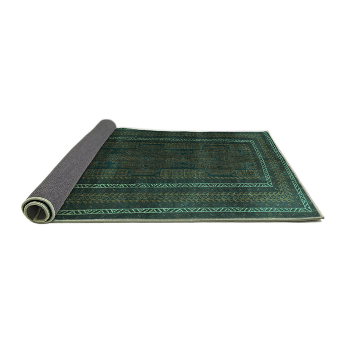 Sideview of Abstract Turquoise Contemporary Rug, con1507turq