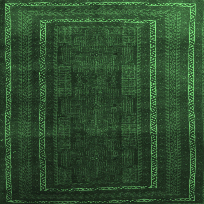 Square Machine Washable Abstract Emerald Green Contemporary Area Rugs, wshcon1507emgrn