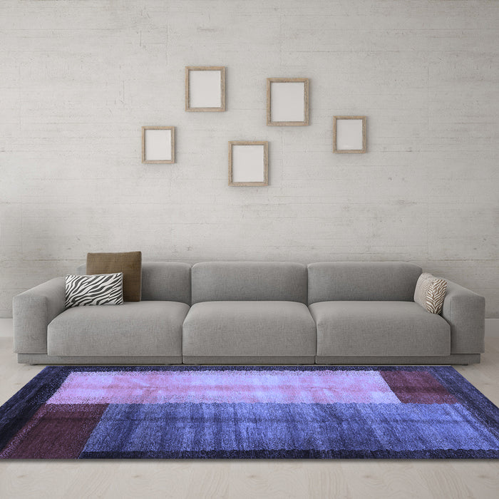 Machine Washable Abstract Blue Contemporary Rug in a Living Room, wshcon1508blu