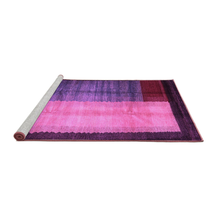 Sideview of Machine Washable Abstract Purple Contemporary Area Rugs, wshcon1508pur