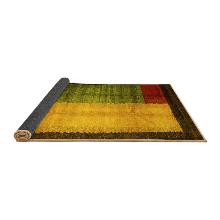 Sideview of Abstract Yellow Contemporary Rug, con1508yw