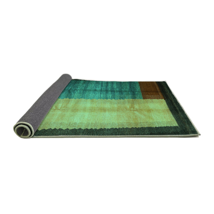 Sideview of Abstract Turquoise Contemporary Rug, con1508turq