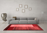 Machine Washable Abstract Red Contemporary Rug, wshcon1508red