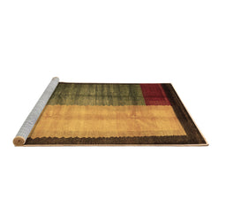 Sideview of Machine Washable Abstract Brown Contemporary Rug, wshcon1508brn