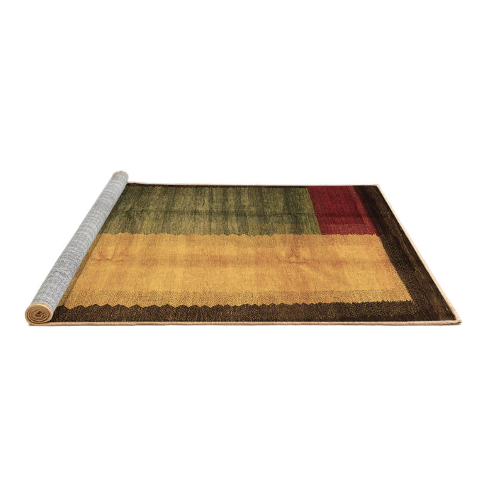 Sideview of Machine Washable Abstract Brown Contemporary Rug, wshcon1508brn