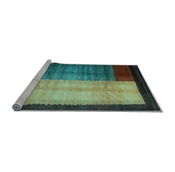 Sideview of Machine Washable Abstract Light Blue Contemporary Rug, wshcon1508lblu