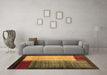 Machine Washable Abstract Brown Contemporary Rug in a Living Room,, wshcon1508brn