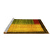 Sideview of Machine Washable Abstract Yellow Contemporary Rug, wshcon1508yw