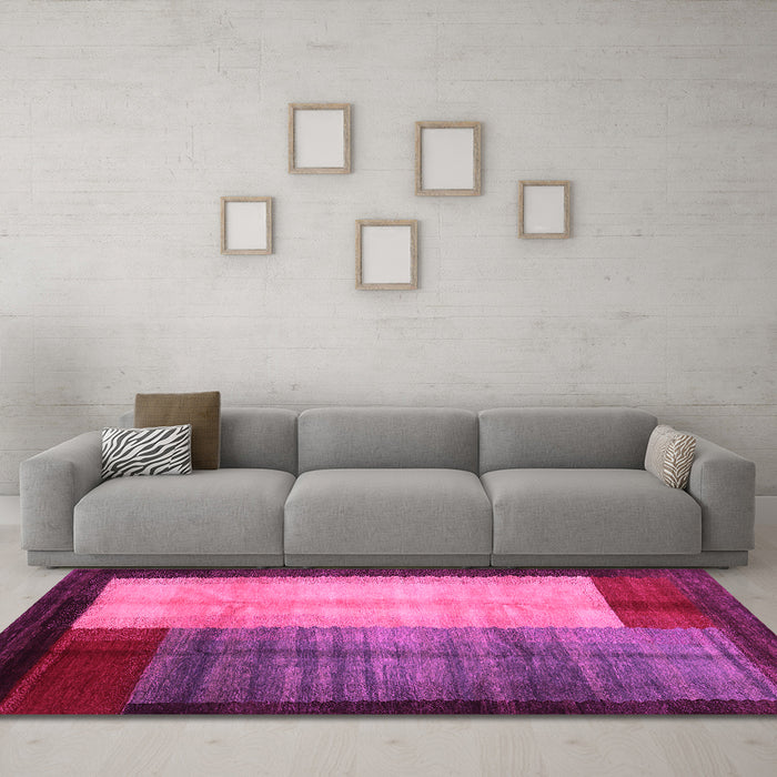 Machine Washable Abstract Pink Contemporary Rug in a Living Room, wshcon1508pnk