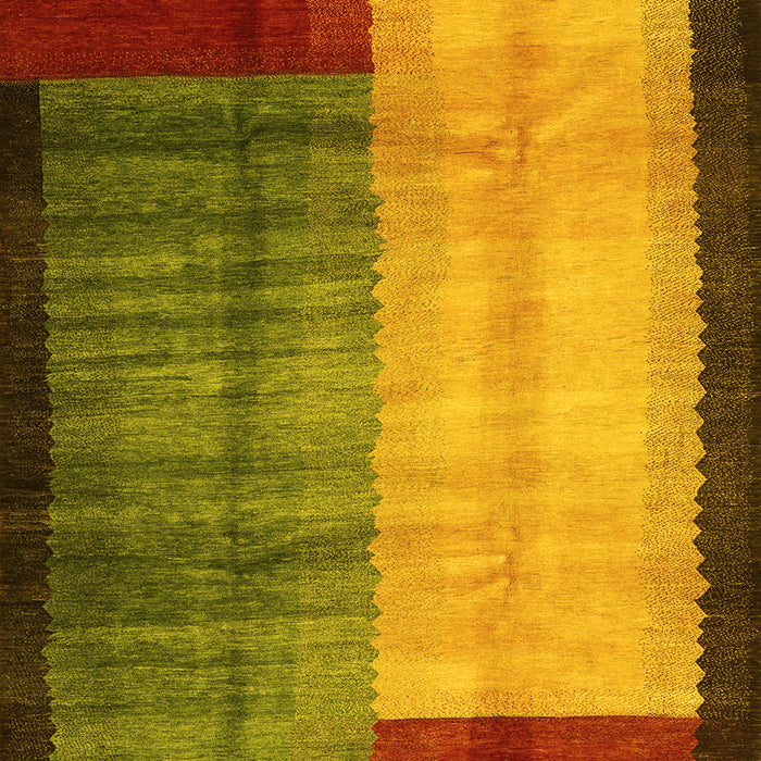 Abstract Yellow Contemporary Rug, con1508yw